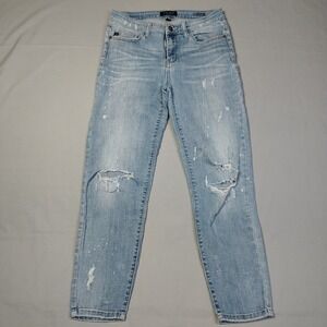 Judy Blue Jeans Womens Size 9/29 Relaxed Fit Distressed Paint Splatter JB8273MD